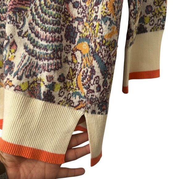 Anthropologie BRICOLAGE Cardigan Women's XXS Animal Print Paisley Open Kimono - Picture 8 of 8